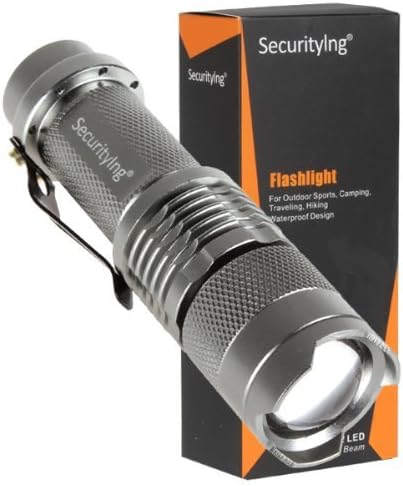 Securitying 3.5W 300 Lumens Mini XPE Q5 Zoomable LED Flashlight Adjustable Focus Portable LED Light Lamp Flashlight Torch - Silver