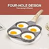 Bobikuke Padella Pancake 4 Fori, Padella per Uova Antiaderente in Alluminio per Colazione Frittata, Induzione Compatibile - Nero