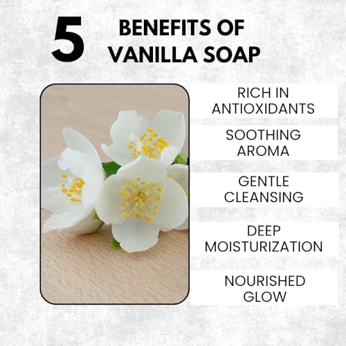 Image of Vanilla Soap | Pure & Gentle Bathing Bar for Glowing Skin | Nourishing & Aromatic Soaps for Men & Women | Natural Cleansing Bar For Moisturising | Soap for All Skin Types | Pack Of 6