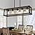 5-Light Kitchen Island Lighting, 35.4-Inch Hanging for Farmhouse Linear Chandeliers,Dining Room Light Fixture/Chandelier Over Table,Black Rustic Wooden Ceiling Chandelier,with Clear Glass Shade