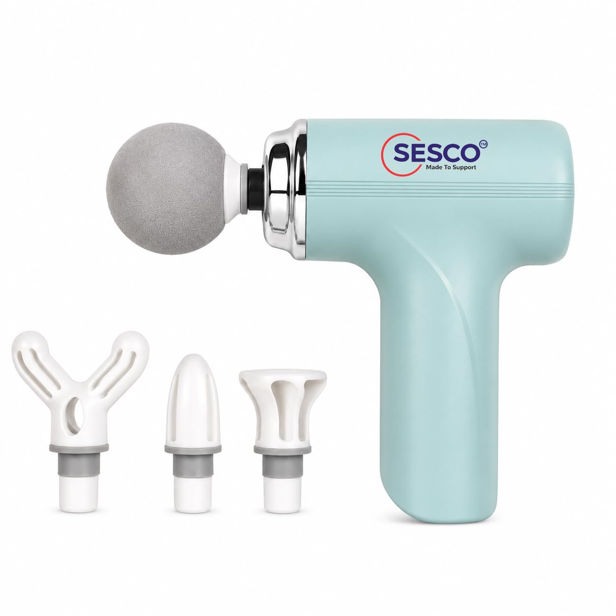 SESCO Percussion Massage Gun Deep Tissue Body Massager with 4 Heads, Cordless Pain Relief Machine for Neck, Shoulder, Back, Legs & Feet, Quiet Operation Massage Gun for Men & Women (Mint Green)-image-18