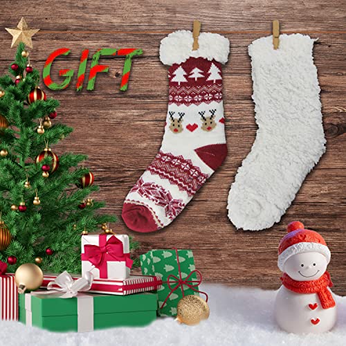 Image of Slipper Socks for Women with Gripper - Winter Non Slip Thick Fuzzy Socks - Warm Cozy Christmas Gift