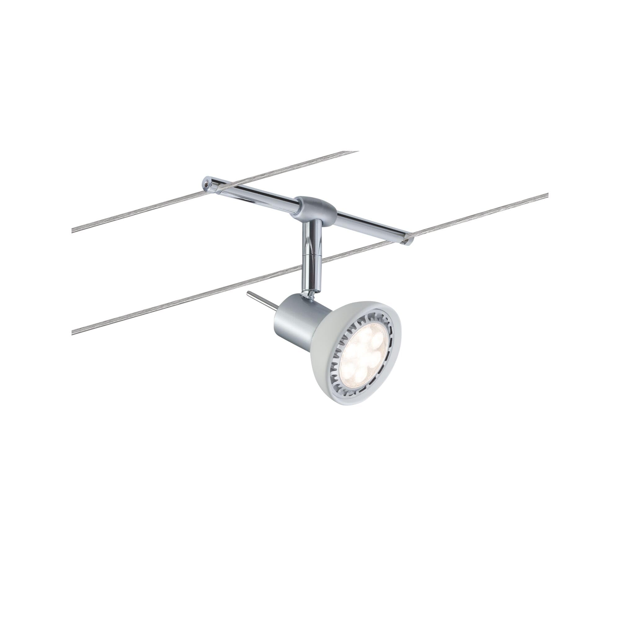 Paulmann 94136 Système de Câbles Sheela Set Extensible 5x10W max, Chrome Mat/Opal Système sans Ampoules
