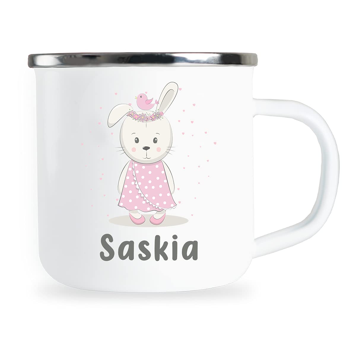 Tazza personalizzata per bambini con nome e motivo lepre tazza