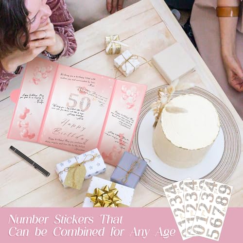 Image of Pink Gold Birthday Party Decorations,18 inch x 12 inch Creative Birthday Decorations Guest Sign in Book Alternative, for Men and Women of All Ages, Happy Birthday Party Supplies