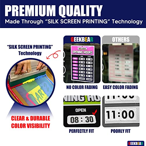 Geekbear Opening Hours Sign (01. Black) – Business Hours Sign - Store Hours Sign – Hours Of Operation Signs For Business – Open Sign With Hours – Store Or Office Hours Sign Changeable #TOP4