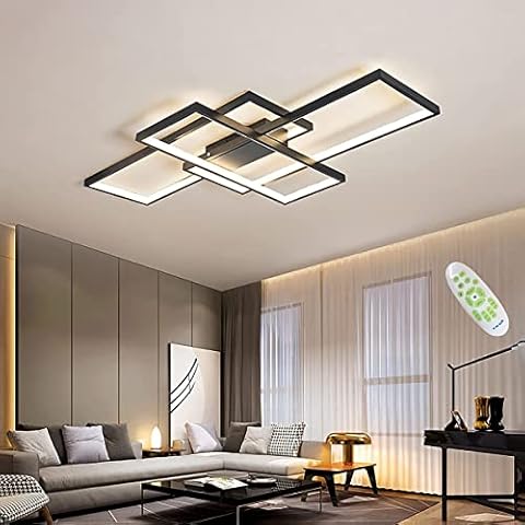 TJSC LED Deckenleuchte Schlichte Pendelleuchte Acryl Metall Kreatives Design Dimmbar Fernbedienung Wohnzimmerleuchte Schlafzimmer Dekoleuchte Energiesparklasse A++ Cover