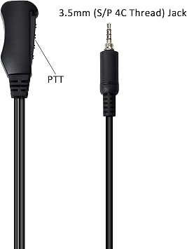 HYS G Shape Earpiece Headset with Built-in line mic PTT(Push to Talk) Ear Hook Earpiece(3.5mm S/P 4C Thread) Jack for Yaesu Vertex VX-6R VX-7E VX-127 VX-170 Handheld Radio