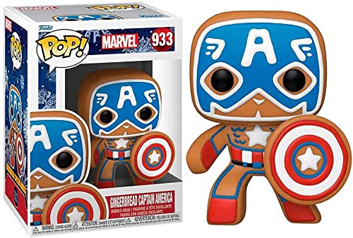 Funko Pop! Marvel: Holiday - Captain America - Marvel Comics - Cómics Marvel - Figura de Vinilo Coleccionable - Idea de Regalo- Mercancia Oficial - Juguetes para Niños y Adultos - Comic Books Fans