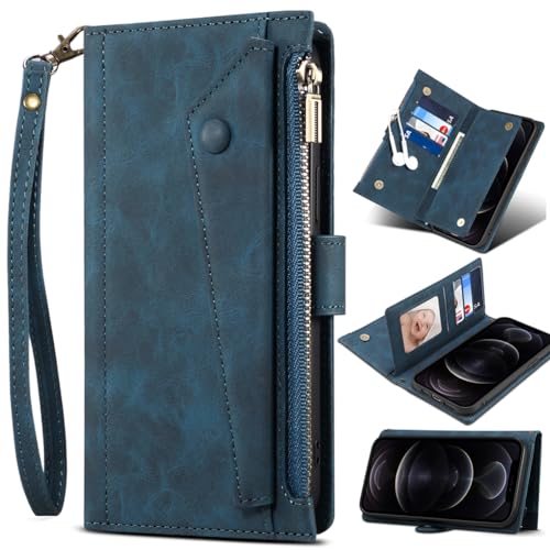 Motorola Edge 60 Fusion coque portefeuille bleue avec blocage RFID