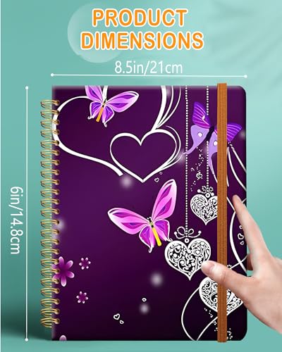 Carnet de notes ligné ZHIZHEND avec couverture rigide chic et reliure double spirale robuste