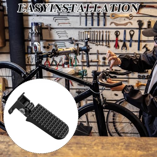 1 Pair of Bike Foot Pegs, Aluminium Alloy Non-Slip Ebike Rear Pedals, Quick Release Footrests Durable Bicycle Peg for Folding Bike and Mountain Bikes