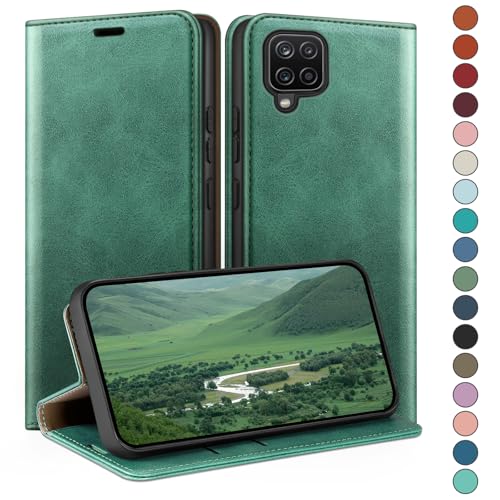 Cover a rabat pour Samsung A12 portefeuille vert clair une touche de douceur