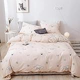 Cartoon Cinnamoroll Bedding Queen Duvet Cover Set Cotton Animal Dogs Print Kids Girls Comforter Cover for Teens Boys 1 Duvet Cover 2 Pillow Shams Pink Reversible Bedding Sets Full/Queen Size