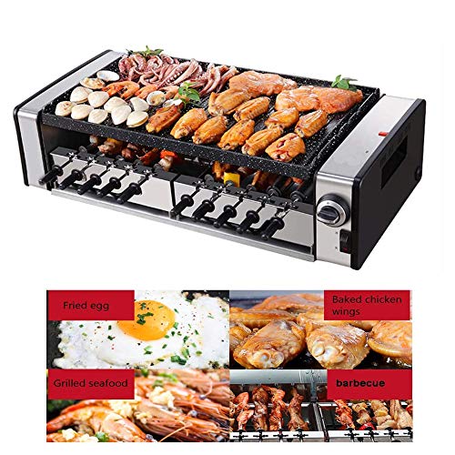 Elektrogrill BBQ rauchfrei, Tischgrill elektrisch,Tragbarer elektrischer Grill, mit Ölauffangschale für Party, Familienzusammenführung auf Balkon und