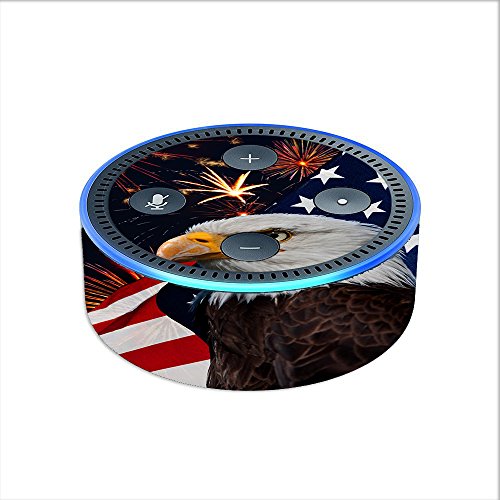 Skin Decal Vinyl Wrap for Amazon Echo Dot 2 (2nd Generation) / Eagle America Flag Independence