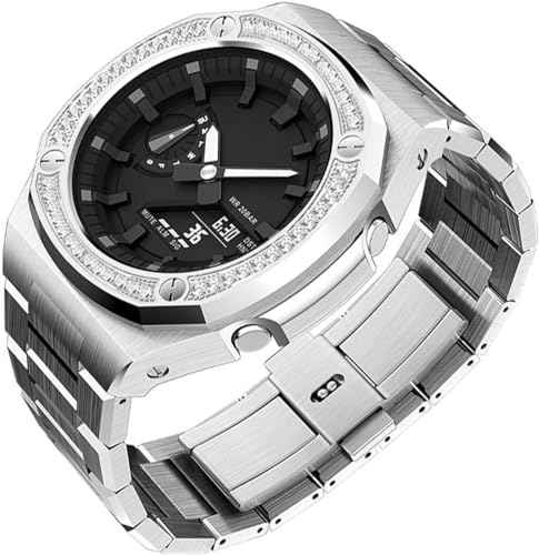 Boîtier montre métal GA2100 et bracelet acier de rechange pour une finition luxe
