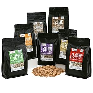 BBQ-Toro Pellets set van 100% hout, keuze uit 7 soorten à 1 kg, rookovenpellets voor barbecue, rookoven, pelletpizzaoven en verwarmingsinstallaties, grillpellets
