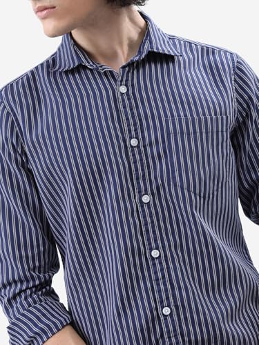 Image of Highlander Men's Slim Fit Striped Shirt | Full Sleeves | Everyday Wear Stylish Shirts for Men