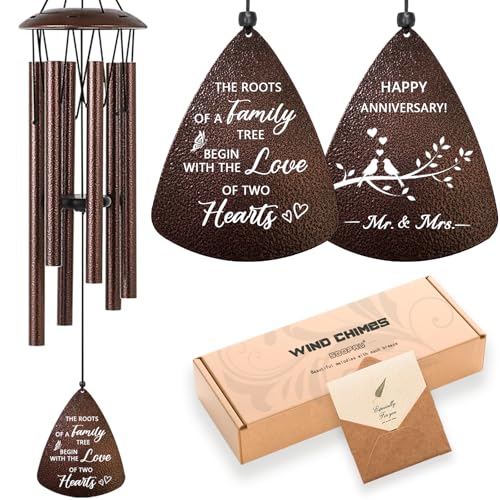 Wedding Anniversary Couples Gift, 32' Bronze Wind Chimes, Wedding Romantic Gift for Couple Parents...