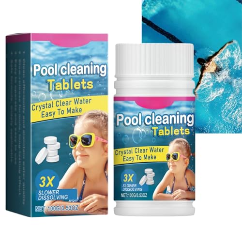 100PCSMultifunctional Large Chlorine Tablets for Swimming Pool,Water Purification Tablets,Individually Wrapped Chlorine Tabs,Spa Cleaning Tab/lets,Chlo/rine Tab/lets for Hot Tub,Purifying Table/ts