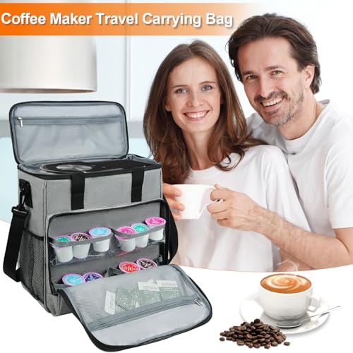 Image of LEFOR.Z Travel Coffee Maker Carrying Bag Compatible with Keurig K-Mini or K-Mini Plus, Single Serve Coffee Maker Portable Storage Bag with Shoulder Strap,Grey(Bag Only)