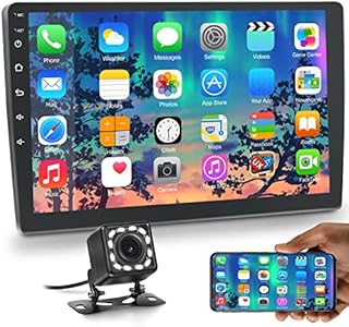 10.1 inch Android Double Din Car Stereo with Backup Camera HD Touchscreen Tablet Radio with Bluetooth and GPS Navigation