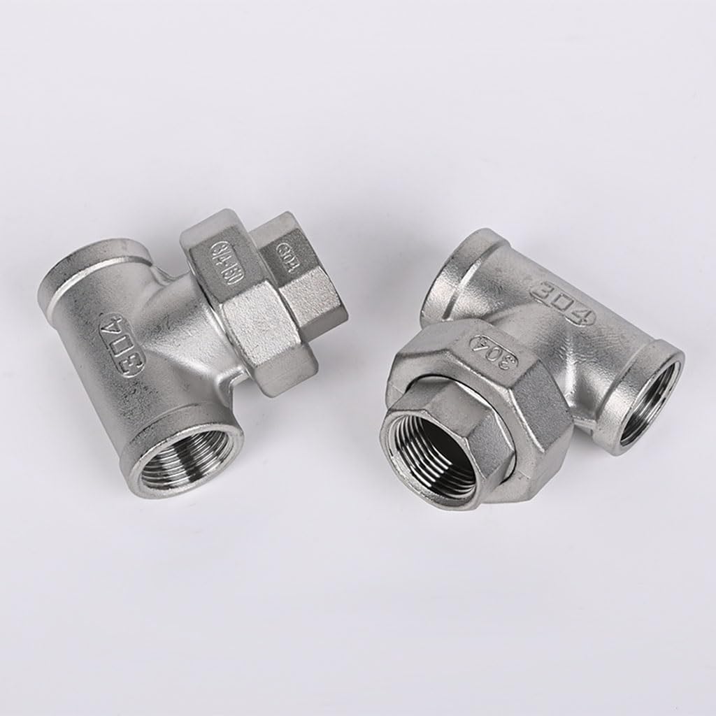 T filettato femmina in acciaio inossidabile 304, raccordi for tubi di unione a 3 vie da 1/4 pollice a 2 pollici for acqua, olio e liquidi (1 pz)(1-1/2inch)