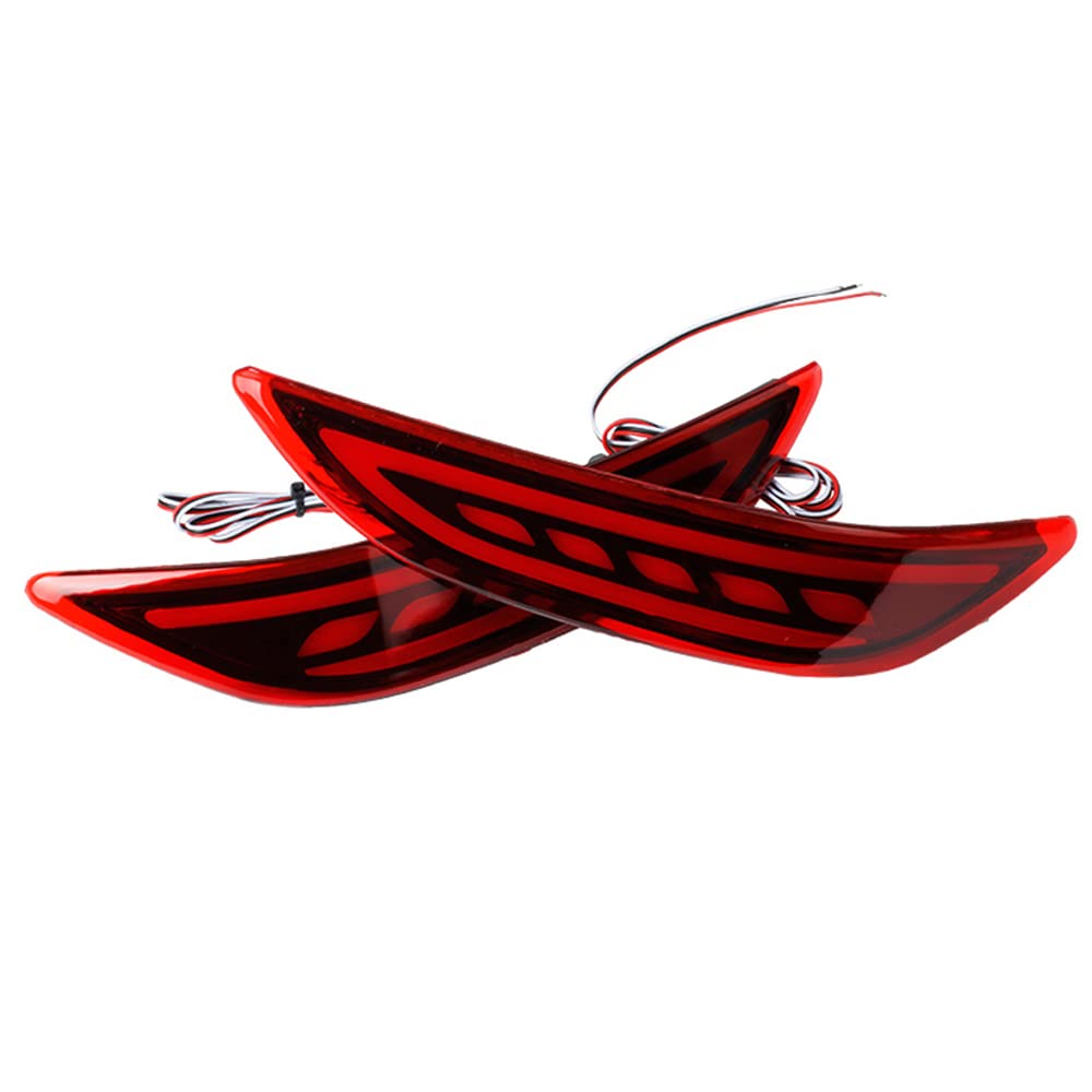 PNNNU 2Pcs LED Rear Bumper Reflector Lamp Turn Signal Light Tail Brake Light Warning Light for Honda City 2014-2016