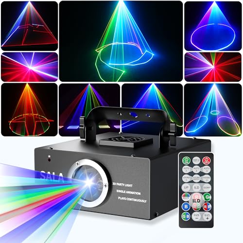 DJ Laser Lights for Party, 3D Animation Laser Projector for Laser Light Show, Beam Effect, DMX...