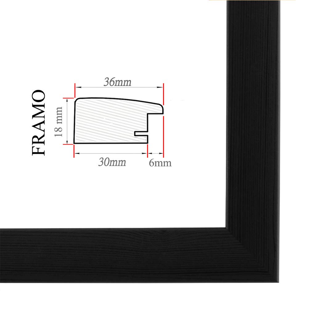 Houten Fotolijst Luna Zwart/Brons - FOTOLIJSTEN-ONLINE.NL
