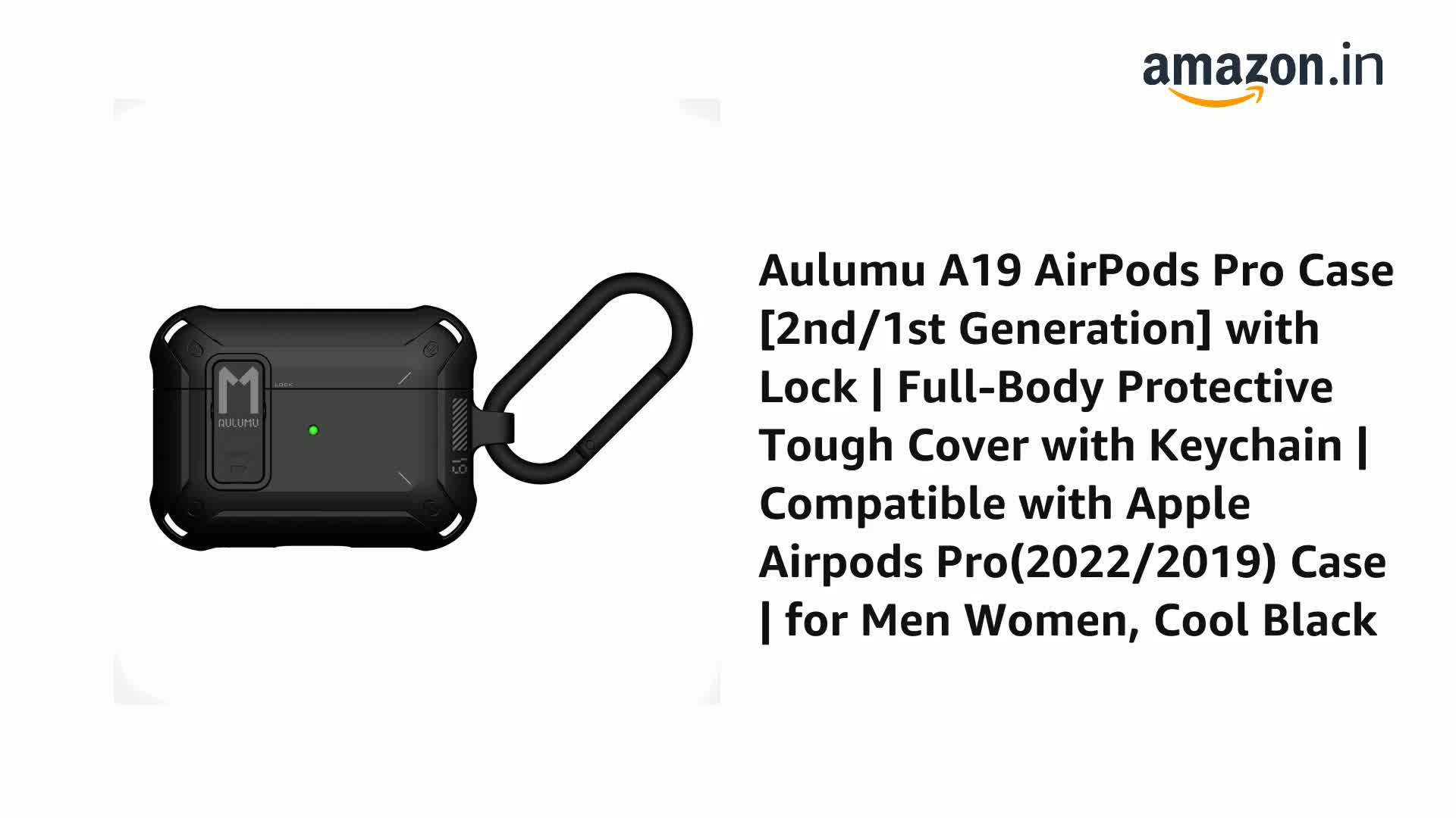 Aulumu A19 AirPods Pro Case [2nd/1st Generation] with Lock | Full
