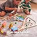 110PCS Wooden Train Set - Urban Journey, City Scene Railway Set with Magnetic Trains, Cars, Helicopter & Ship, Perfect Christmas Birthday Toy Gift for Kids Toddlers Boys Girls Ages 3-8