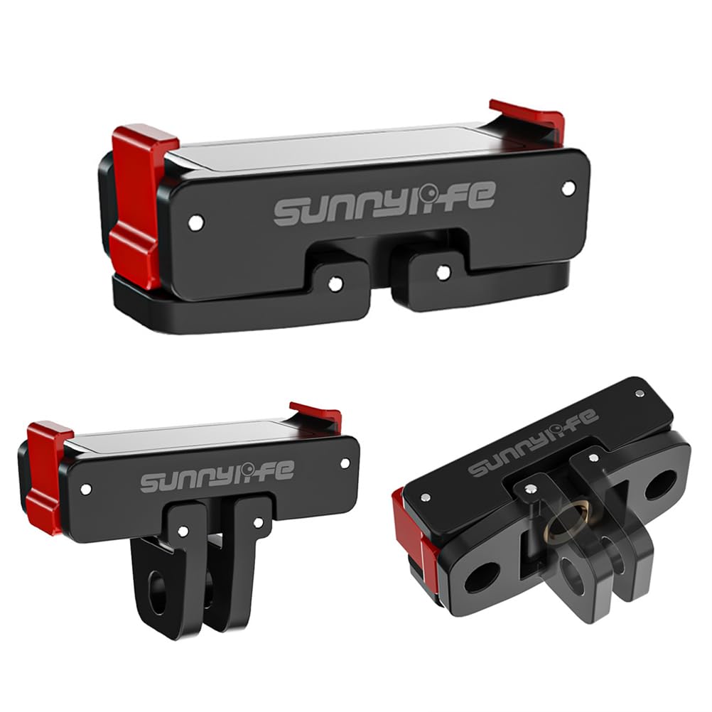 TELESIN Supporto per Adattatore Magnetico per DJI Action 5 pro/4/3, Adattatore Sgancio Rapido Accessori per DJI Adatto per la fotografia multi-set