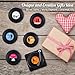 Valdivia Funny Retro Vinyl Record Coasters with Player, 6 Pcs Music Coasters for Drinks, Bars, Party, Birthday Gifts for Music Lovers, Home Decor Housewarming and White Elephant Gifts Ideas