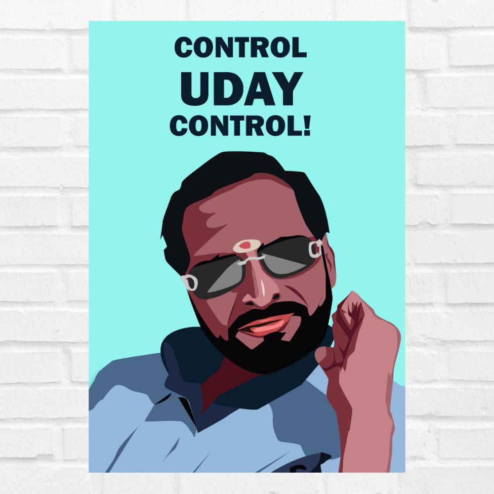 GOOD HOPE - Welcome Movie Uday Bhai "Control Uday Control" Poster | 12x18 Inch Unframed Bollywood Meme Wall Art | Comedy Movie Poster for Fans, Bedroom & Man Cave Decor