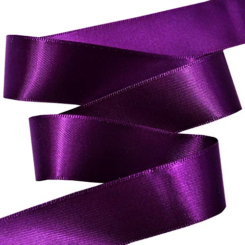 Image of Morex Ribbon 08822 /50-285 Double Face Satin Ribbon, 7 /8 inch x 50 Yd, Plum