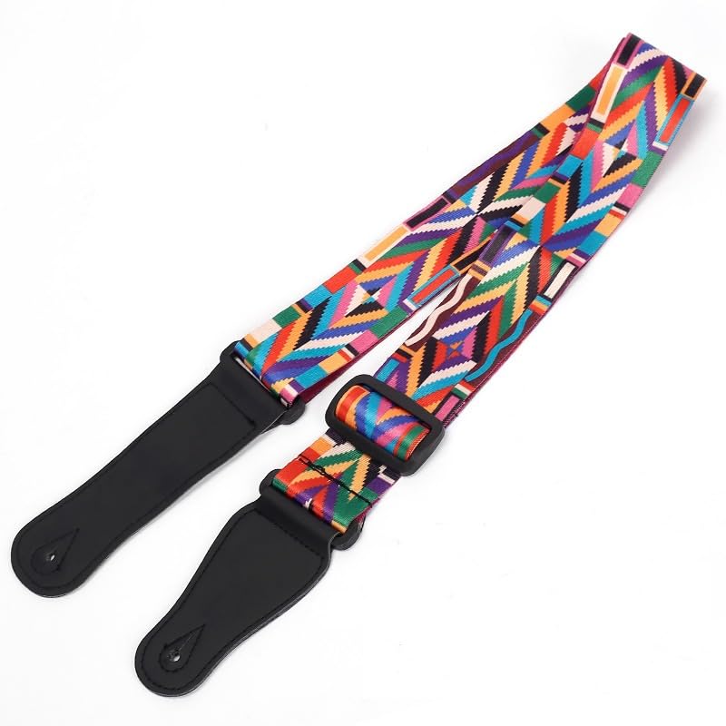 RKPM HOMES Guitar Strap I Soft Straps with PU Leather Ends I Adjustable Ultra Comfortable Belt I Modern Printed Design I for Electric, Acoustic, Bass, Classic Guitar, Ukulele