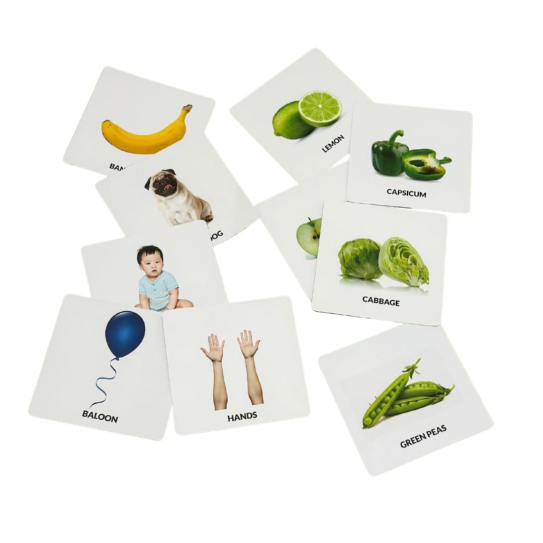B4BRAIN Green Flash Cards and Identical Flash Cards for Babies 0-1 Year for Brain Development Designed by Experts Medium Multicolor