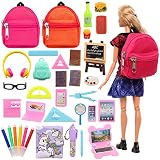 Miunana Puppenzubehör Staffelei Zeichnen Laptop Computer Tablet Handy Kopfhörer Lebensmittel Essen Brille Zubehör für 11,5 Zoll 30 cm Puppen Mädchen Geschenk