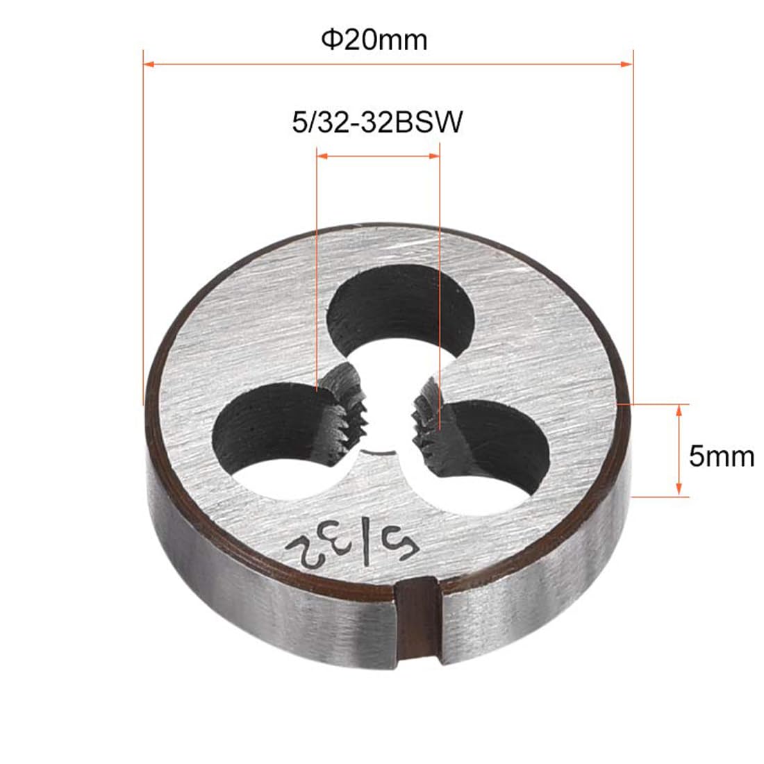 TA-VIGOR 1pc 5/32"-32 BSW Metric Adjustable Threading Die - Image 2