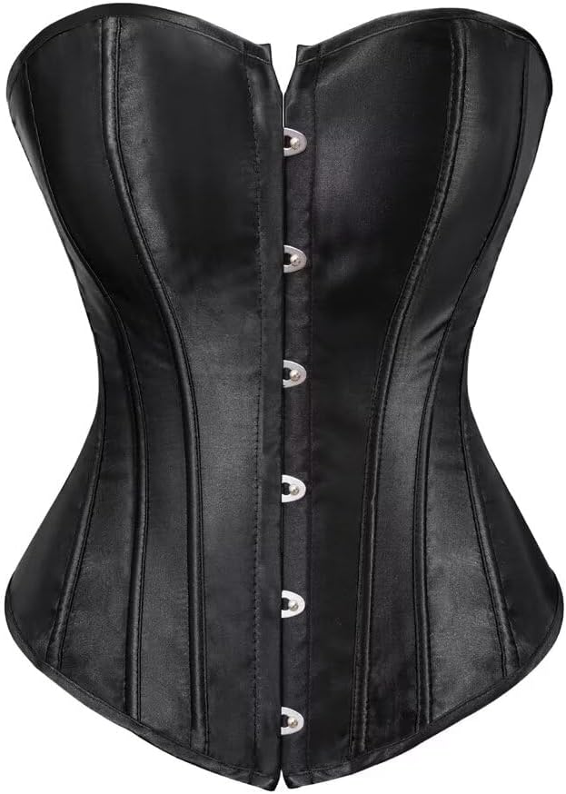 Corset Top Bustier Renaissance Lace up Lingerie Women Overbust Satin Plus Size