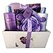 Spa Gift Basket, Spa Basket with Lavender Fragrance, Lilac color by Lovestee - Bath and Body Gift Set, Includes Shower Gel, Body Lotion, Hand Lotion, Bath Salt, Flower Bath-Body Sponge and EVA Sponge