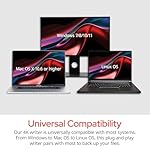 Verbatim Ultra HD 4K CD DVD Blu-ray Writer USB 3.2 GEN 1 USB-C Connectivity Slim Brushed Metal Enclosure Compatible with Mac and PC with Free 25GB Verbatim Blu-ray disc - Image 4