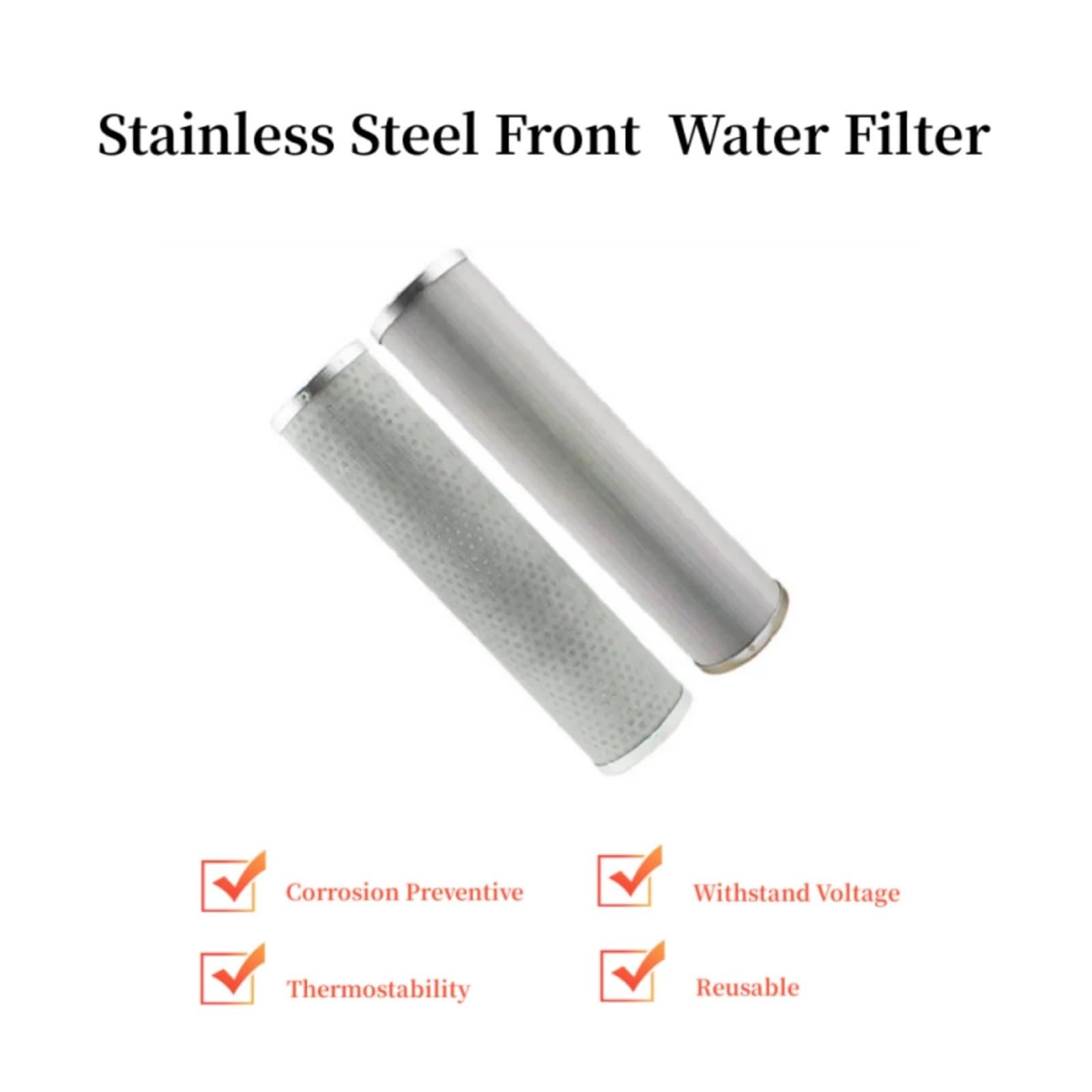 Filtro for L'acqua in Acciaio Inossidabile da 10 Pollici, può Essere Pulito E Riutilizzato, Resistente alla Corrosione, Resistente alle Alte Temperature, 5 Micron E Altro Ancora(5 Micron)