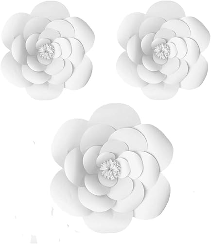 Miniatura 5 de YLY's love 4 flores de papel 3D gigantes para decoración de fiestas, bricolaje hechos a mano para telón de fondo de boda, despedida de soltera, baby