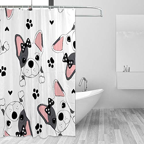 Rideau de douche carlin mignon en polyester lavable 168x183 cm