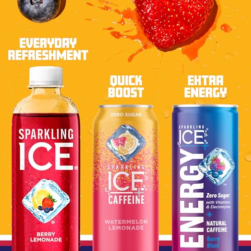 Image of Sparkling Ice, Berry Lemonade Sparkling Water, Zero Sugar Flavored Water, with Vitamins and Antioxidants, Low Calorie Beverage, 17 fl oz Bottles (Pack of 12)