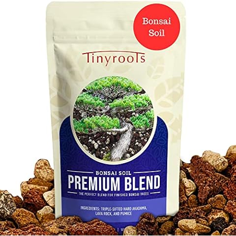 Bonsai Outlet Premium Bonsai Soil - Tinyroots 2.25 Quart Soil Blend for Finished Bonsai, Ideal for Water Retention and Root Development, Made from Genuine Akadama, Red Lava Rock and Pumice Cover