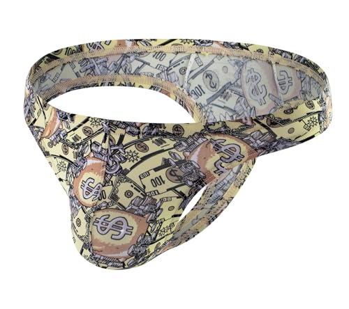 Men's Low Rise Sports Printed Color G-Strings Sexy Fit Thong Pattern Underwear